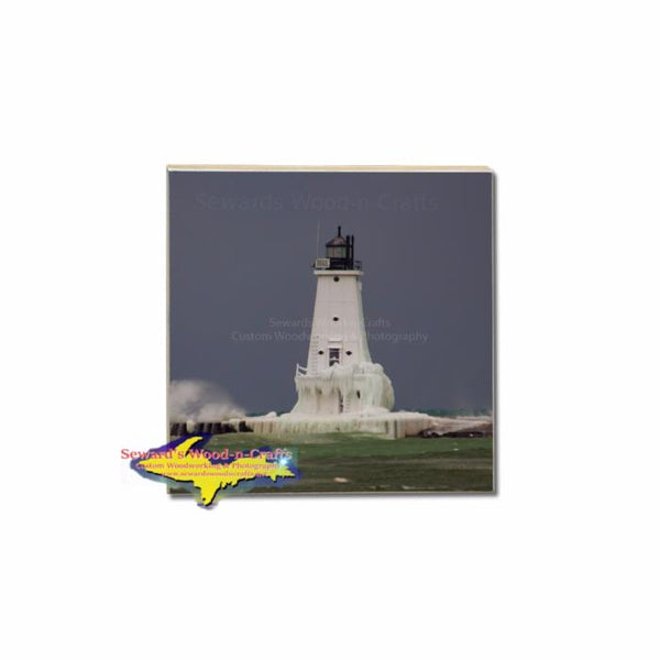 Ludington Lighthouse single coaster to Build a Michigan coaster set 