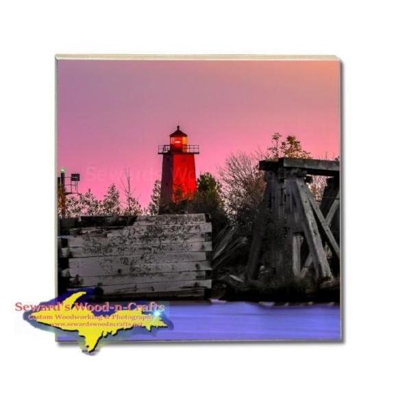 Michigan Made Drink Coaster Manistique Lighthouse Yooper Gifts And Collectibles