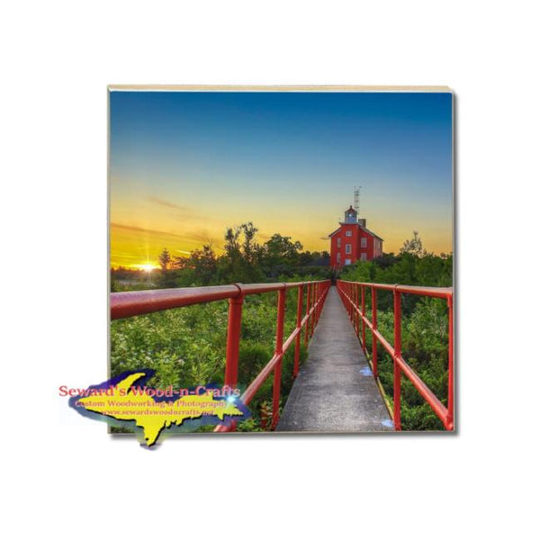 Michigan Drink Coasters Marquette Lighthouse Michigan Made Gifts & Collectibles