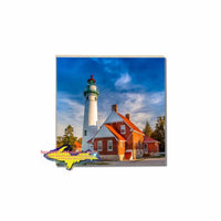 Point Seul Choix Lighthouse Photo Coaster Michigan Upper Peninsula Drink Coasters