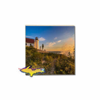 Betsie Lighthouse Sunset Coaster Michigan's photo on vivid tile coasters 