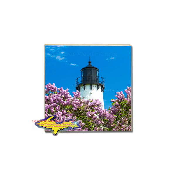 Michigan's Upper Peninsula Coasters Point Iroquois Lighthouse Photo Tiles