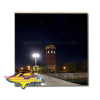 Michigan Drink Coasters Manistique Historical Water Tower Upper Peninsula
