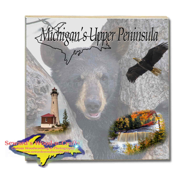Michigan Made Drink Coasters & Trivets Michigan's Upper Peninsula Bear Cub