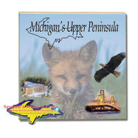 Michigan Made Drink Coasters Michigan's Upper Peninsula Red Fox
