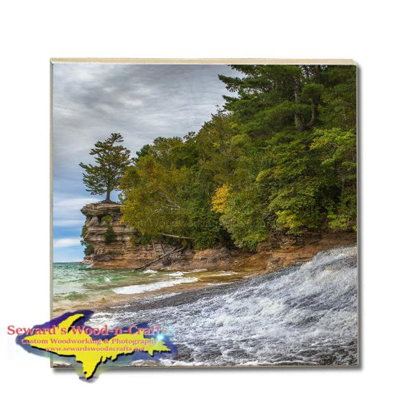 Drink Coasters Chapel Beach Pictured Rocks Michigan Made Gifts & Collectibles