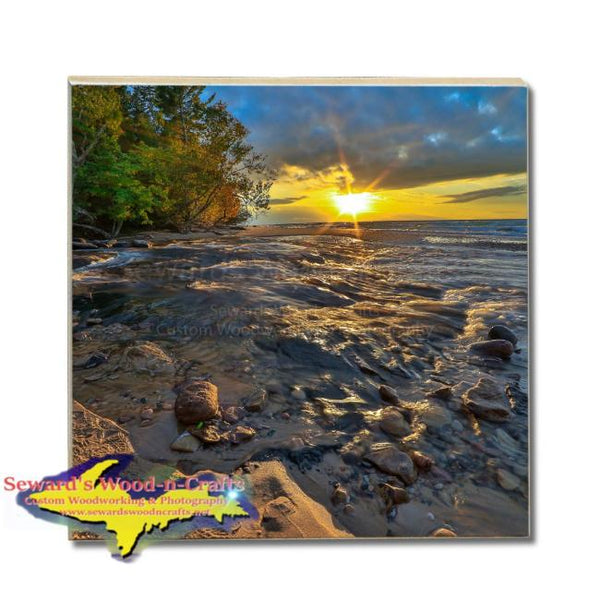 Michigan Drink Coasters Pictured Rocks Hurricane River Sunset Made In Michigan Gifts, & Collectibles