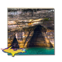 Michigan Drink Coasters Miners Castle Caves Pictured Rocks Michigan Made Gifts & Collectibles