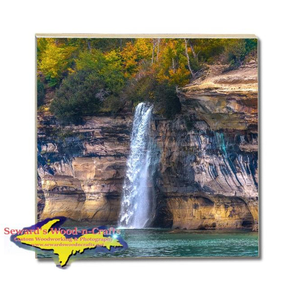 Drink Coasters Spray Waterfalls Pictured Rocks Michigan Made Gifts & Collectibles Home Decor