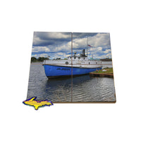 Coaster Puzzle of Fishing Boat Manistique Michigan
