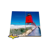 The best michigan photos on a four piece tile coaster set