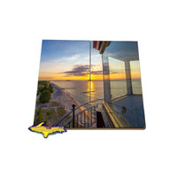 Artwork that is fun to use Crisp Point Lighthouse coaster puzzle