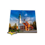 Puzzle Drink Coaster of Point Seul Choix Lighthouse Michigan's Upper Peninsula