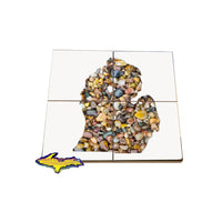 Michigan Mitten Rocks -0006 Coaster Puzzler Set