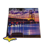 Michigan Coasters Puzzle Set  Mackinac Bridge on photo tiles