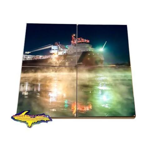 Lake Freighter Coaster Puzzle John Munson Coaster Sets For Boat Fans