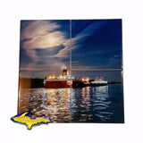 Great Lake Freighter Roger Blough Photo Four Piece Coaster Puzzle For Boat Fans