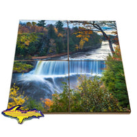 Upper Tahquamenon Falls Autumn Colors  Michigan Made Coaster Puzzles