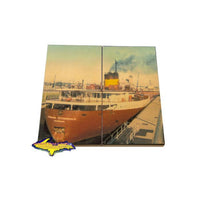 Great Lake Freighter Coaster Puzzle Edmund Fitzgerald For Boat Fans
