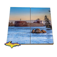 Great Lakes Freighter Paul Tregurtha Tile Puzzle Set Best freighter gifts for all boat lovers