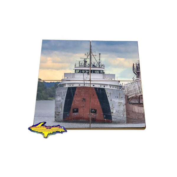 Great Lake Freighter Coaster Puzzle Philip Clarke Best Gifts For Boat Fans