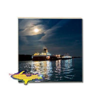 Great Lakes Fleet Roger Blough In The Moonlight Drink Coaster Gifts For Boat Fans