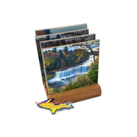 Michigan Coaster Sets Upper Peninsula Images With Wood Base