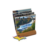Michigan Coaster Sets Upper Peninsula Images With Wood Base