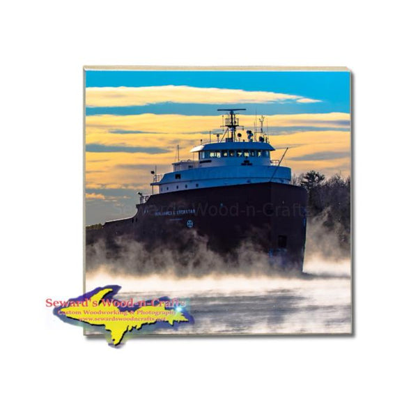 Freighter Hon. James Oberstar Coaster & Trivets For Boat Fans