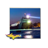 Great Lakes Fleet Freighter John G Munson Drink Coaster Gifts & Collectibles For Boat Fans
