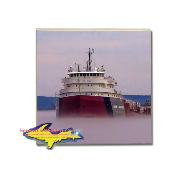Single Drink Coaster Ship John Munson Great Lakes Frieghters memorabilia