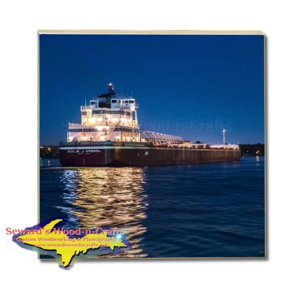 Drink Coaster Ship Joseph L Block Great Lakes Freighters Gifts & Collectibles