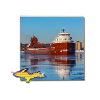 Great Lakes Freighter Kaye Barker Drink Coaster Interlake Steamship Company Gifts & Collectibles