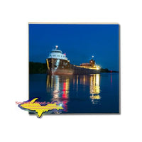 Great Lakes Freighter Kaye E. Barker Tile Drink Coasters! Great Lakes Marine Gifts & Collectibles For Ship Fans