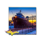Soo Locks Lee A Tregurtha Drink Coaster Sault Ste. Marie Michigan Photography And Photo Gifts