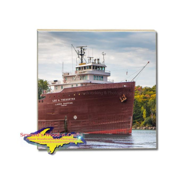 Tile Coaster Great Lakes Freighter Lee A Tregurtha Best Boat Fan Gifts
