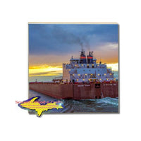 Drink Coaster Ship Mesabi Miner Interlake Steamship Company Memorabilia