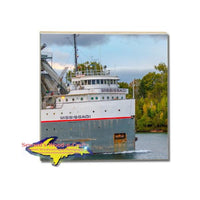 Drink Tile Coaster Great Lakes Freighter Mississagi Great Lakes Marine Gifts & Collectibles
