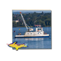 Freighter James Ojibwa Supply Boat Coaster & Trivets For Boat Fans Sault Michigan