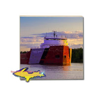 Drink Coaster Great Lake Freighter Roger Blough Great Lakes Nautical Gifts & Collectibles