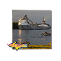 Drink Coaster Freighter Saginaw Sault Ste. Marie Michigan Photography Photo Gifts