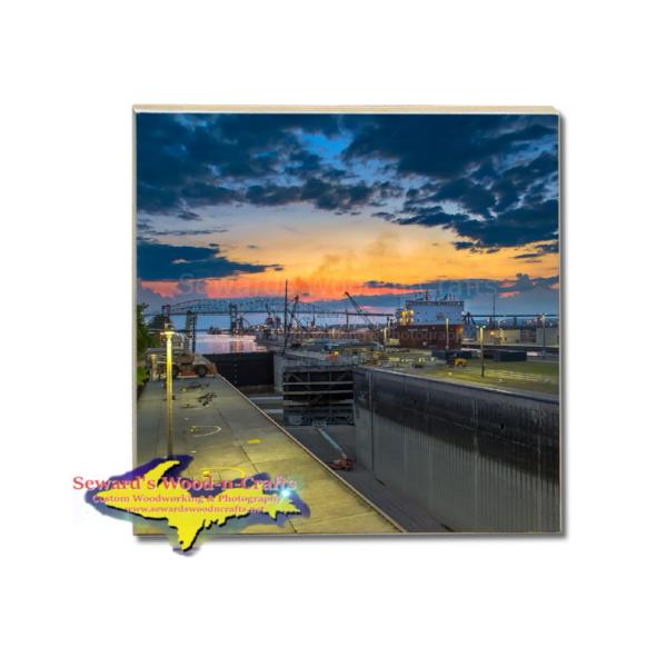 Soo Locks Sault Ste. Marie Michigan Drink Coasters