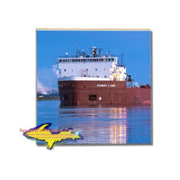 Drink Coaster Great Lakes Freighter Stewart J. Cort Gifts For Boat Fans
