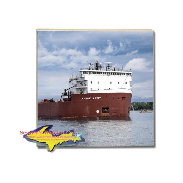 Interlake Steamship Company Freighter J. Stewart Cort Drink Coaster