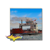 Sugar Island Ferry Sault Ste. Marie Michigan Winter Scene Drink Coasters Sugar Island Gifts
