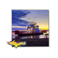 Drink Coasters Sugar Island Ferry Sunrise Ste. Marie Michigan Gifts And Collectibles