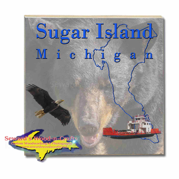 Michigan Coasters Sugar Island Michigan Bear & Eagle Michigan's Upper Peninsula Photos & Gifts