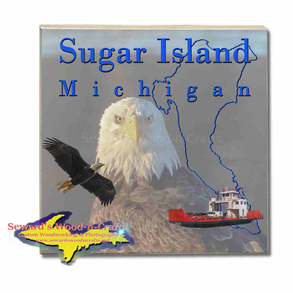 Michigan Made Coasters & Trivets  Sugar Island Michigan Bald Eagle Upper Peninsula Photos & Gifts