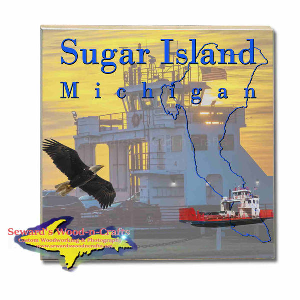 Michigan Made Coasters & Trivets Sugar Island Michigan Ferry Boat Upper Peninsula Photos & Gifts