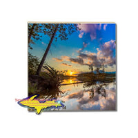 Tahquamenom River Sunset Drink Coaster Michigan Upper Peninsula Gifts